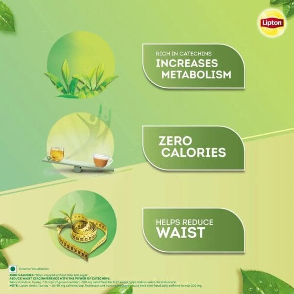 Lipton Clear & Light Green Tea Bags 25 Pcs, 32.5 Grams (1.3 g each) - Image 2