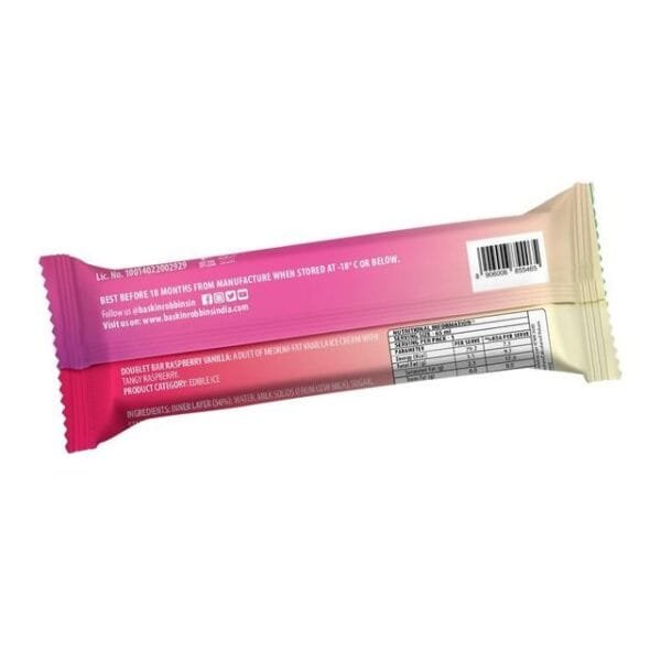 Baskin Robbins Raspberry Vanilla Doublet Bar Ice Cream Stick Net Qty: 65 ml - Image 2