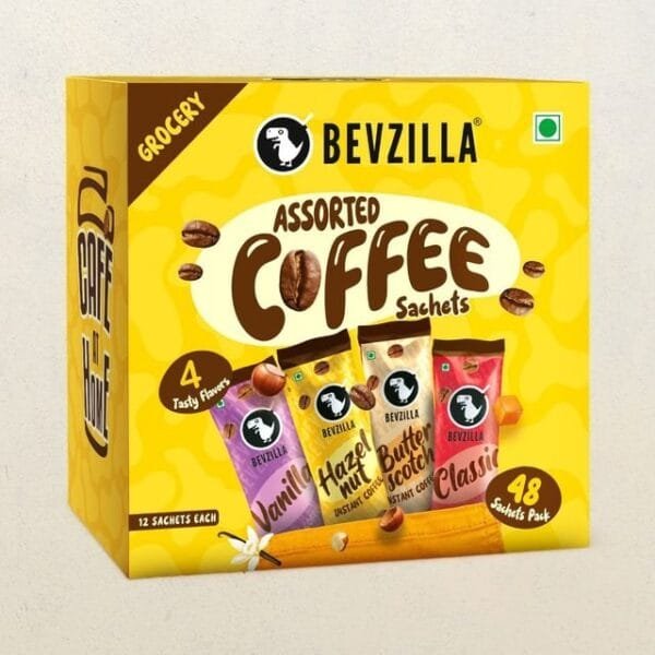 Bevzilla Assorted Premium Instant Coffee Net Qty: 1 Pack (48 Sachets)