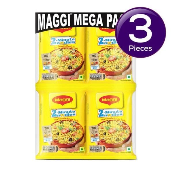 Maggi 2-Minute Noodles Masala, (Pack of 12) 840 gms Combo Net Qty: 840gms X 3