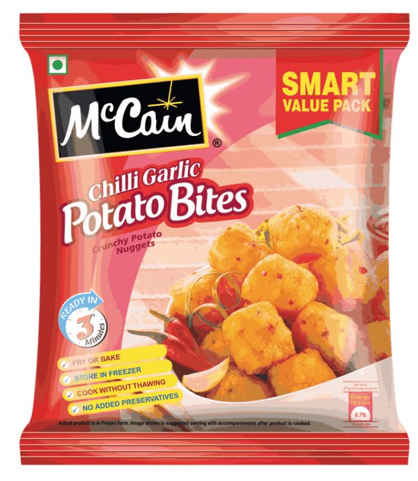 McCain Chilli Garlic Potato Bites Nuggets Net Qty: 700 g