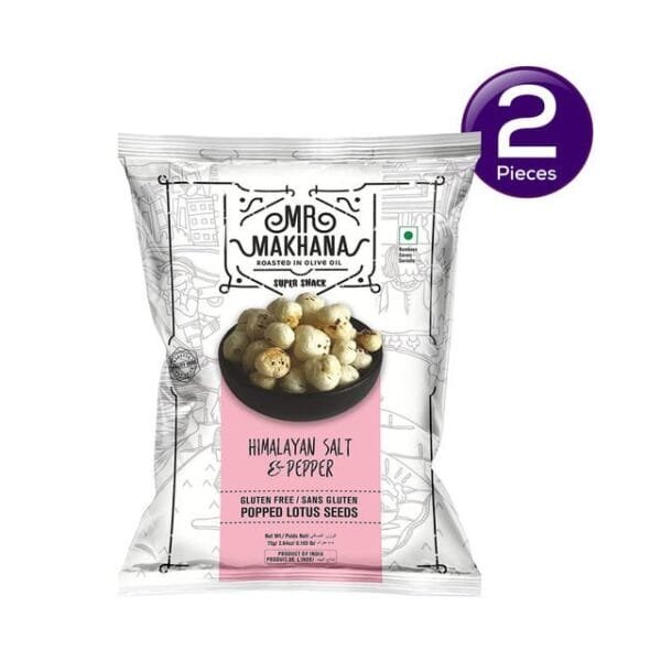 . Makhana Super Snack - Himalayan Salt & Pepper 65 gms Combo Net Qty: 65 gm x 2