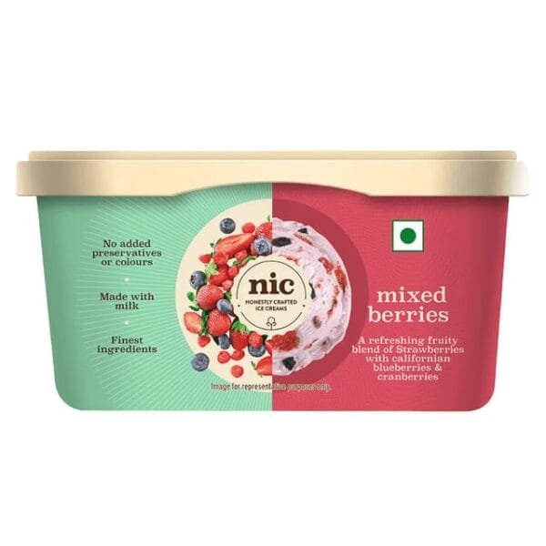 NIC Mixed Berries Ice Cream Tub Net Qty: 500 ml