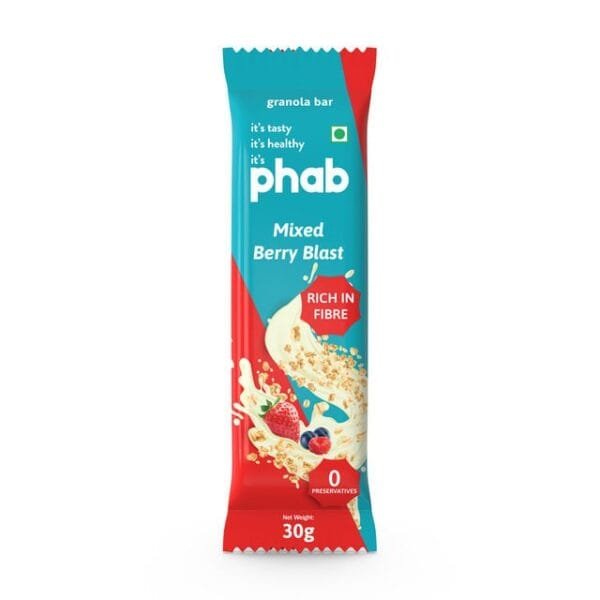 Phab Granola Bar Mixed Berry Blast Net Qty: 30 g