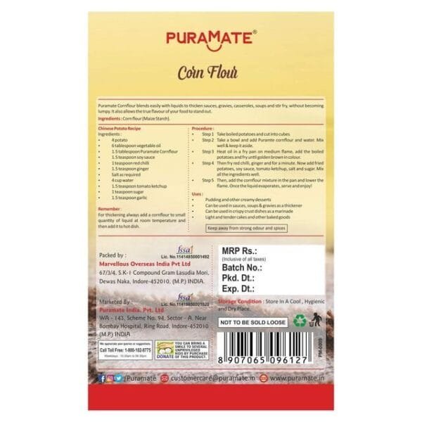 Puramate Corn Flour 100 gms Combo Net Qty: 100 g X 2 - Image 3