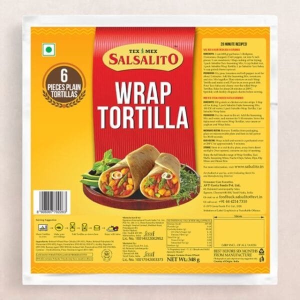 Tex Mex Salsalito Wrap Tortilla Net Qty: 348 g